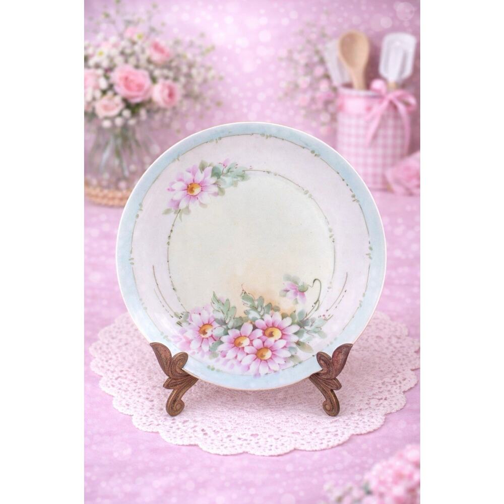 Vintage Hutschenreuther Selb Floral Plate Hand Painted 7 3/4 Bavaria Germany